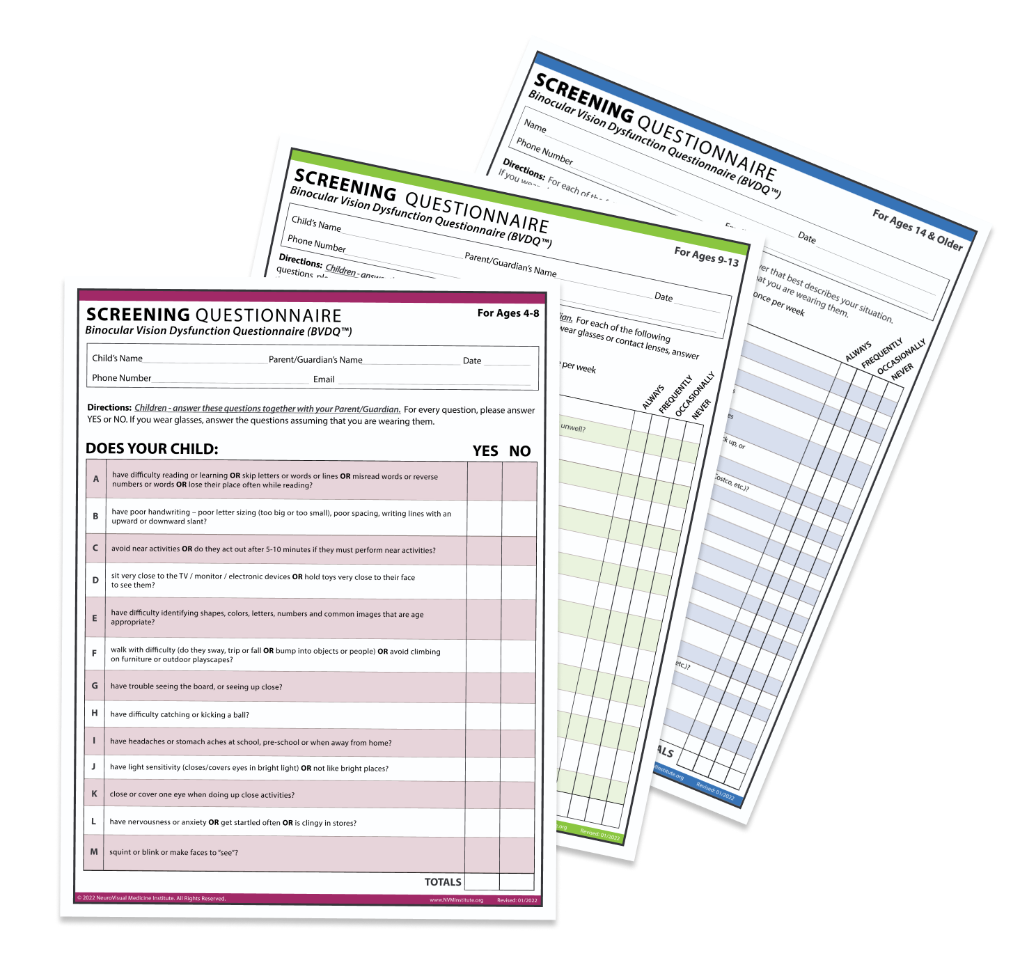 Screening questionaires