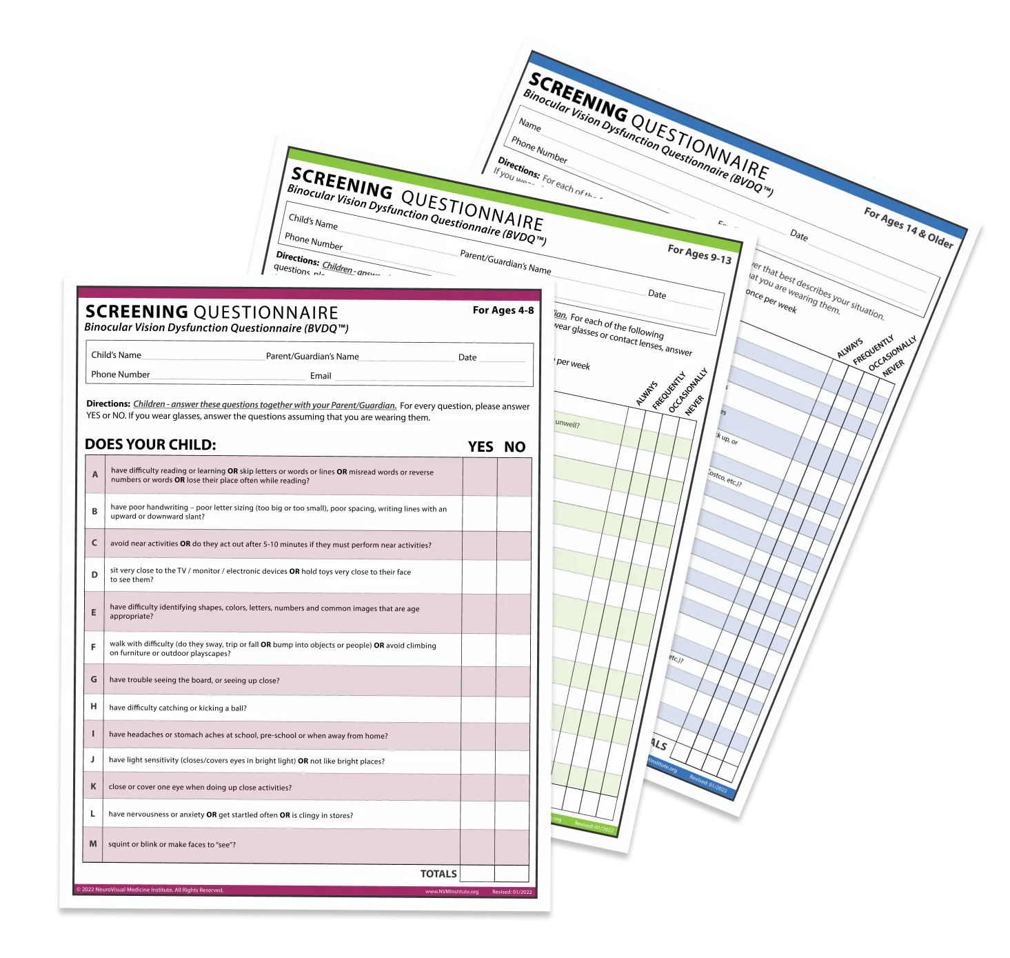 Screening questionaires