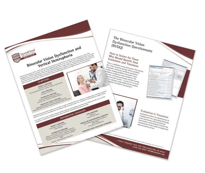 Binocular Vision Dysfunction (BVD) and Vertical Heterophoria (VH) Documents